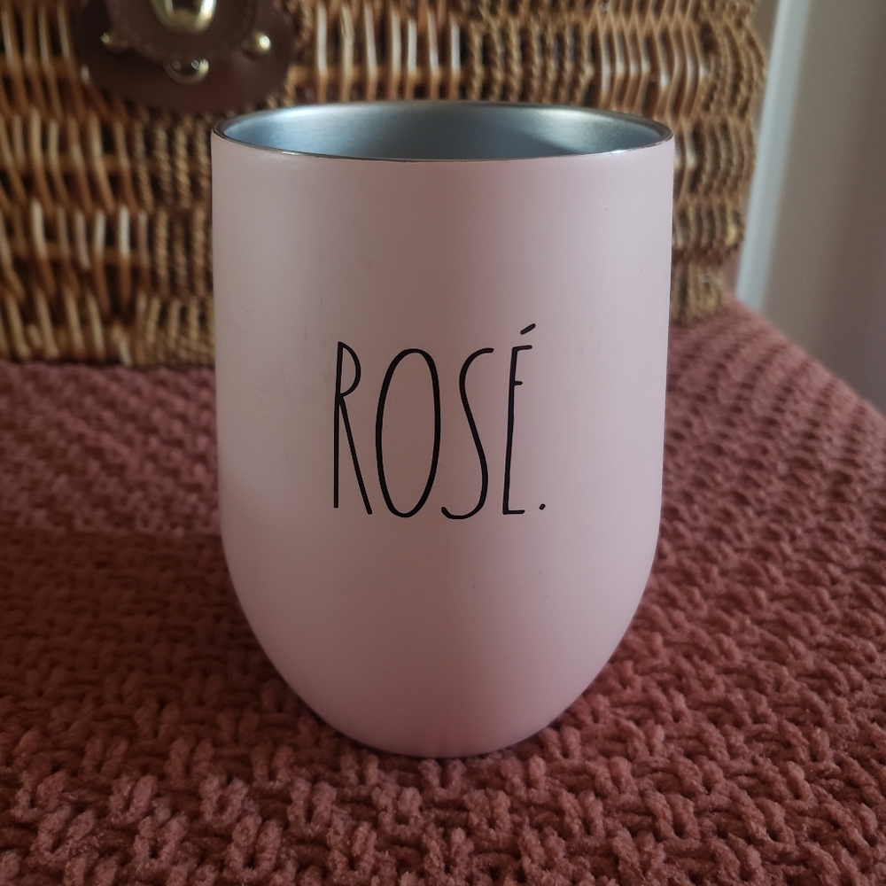Rae Dunn Pink Rosé Insulated Tumbler Stainless Steel Wine Drink